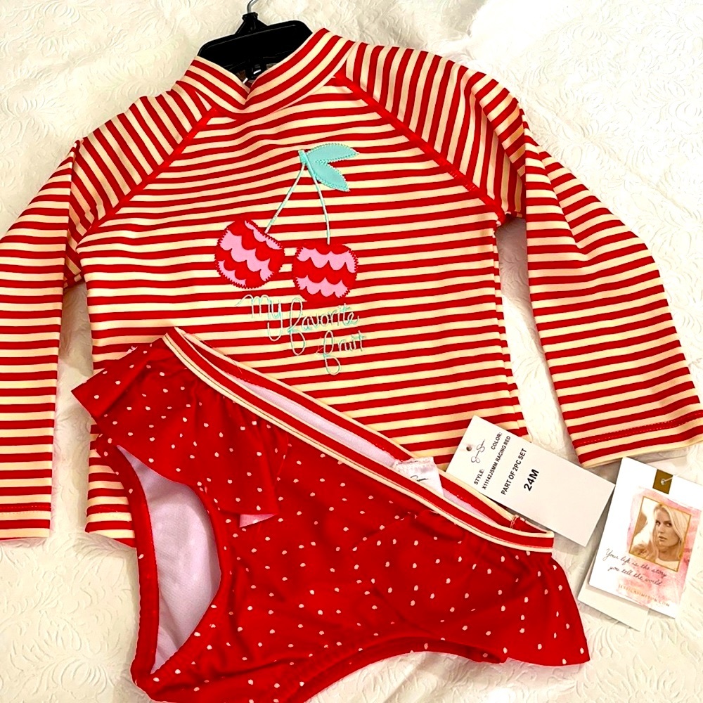 RASGAURD- RACING RED JESSICA SIMPSON 24month